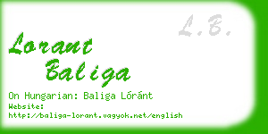 lorant baliga business card